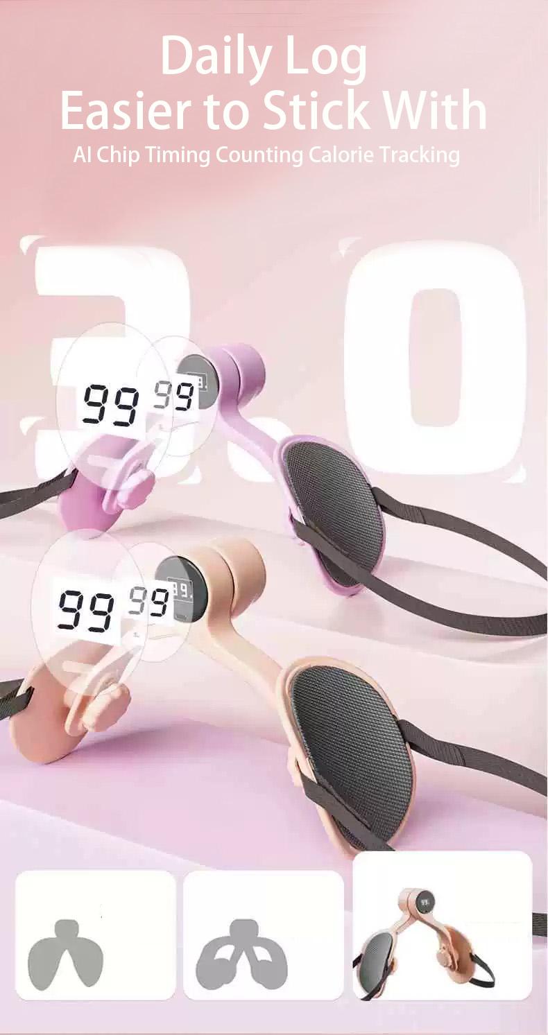 Women's Thigh Shaper with 1-18 kg Force Adjustment & Smart Counting Function for Kegel Exercises & Postpartum Recovery Training Home Inner Thigh Exerciser with Straps Perfect Mother's Day Gift - Healthcare