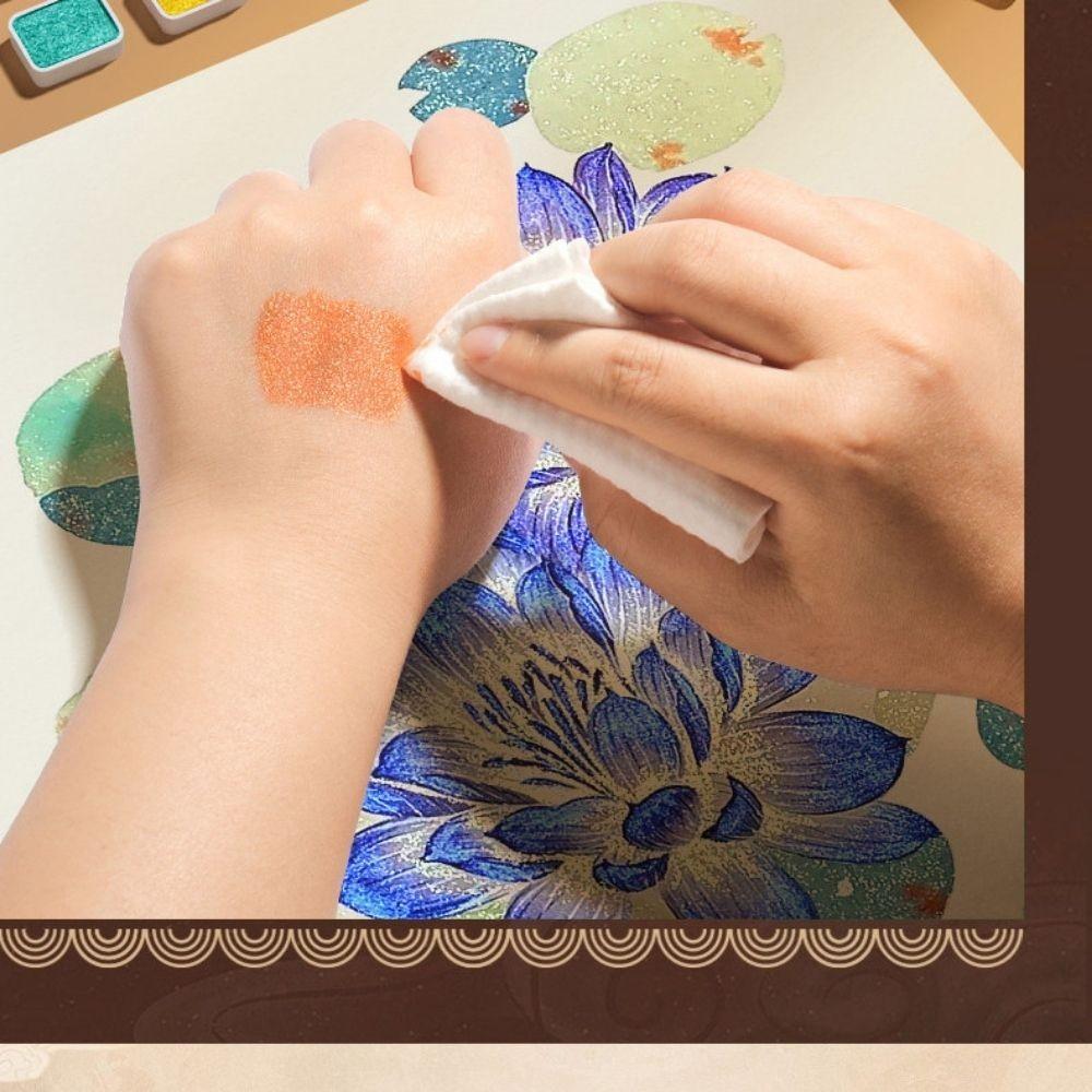 Watercolor Paint Solid Gold Powder Watercolor Painting Set Art Supplies Coloring Materials Fine Gold Glitter