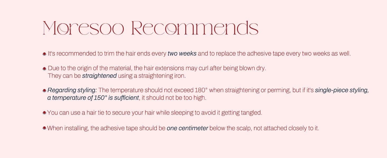 MORESOO Straight Tape-In Human Hair Extensions Natural Straight Remy Hair Seamless Tape Ins Invisible Real Human Hair Tape on Black Human Hair Extensions SpringStatements