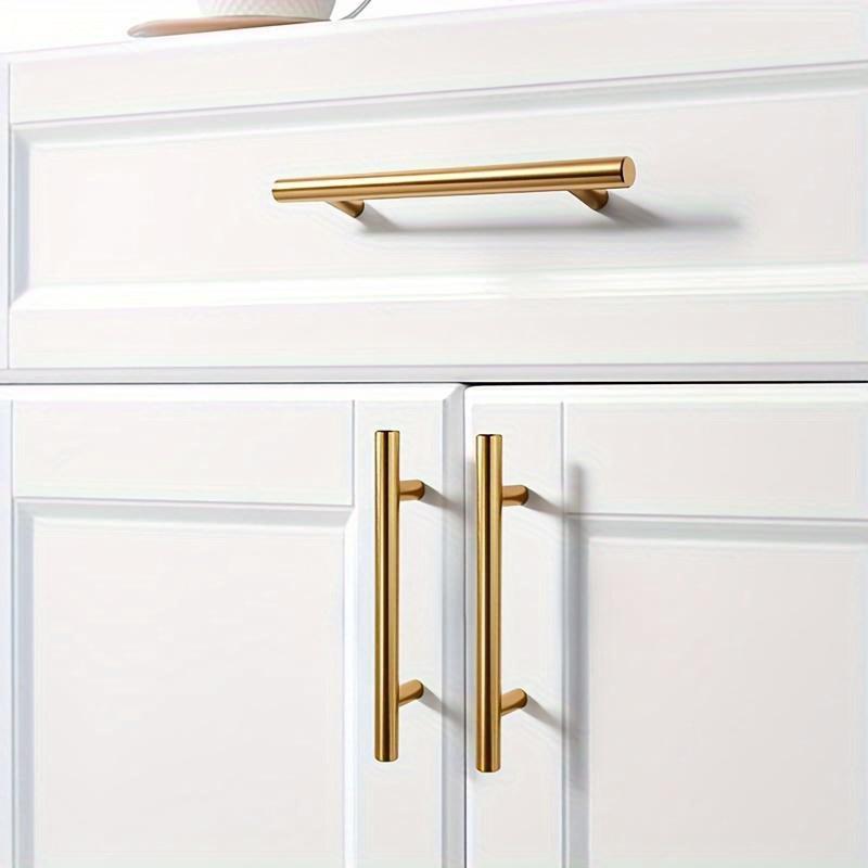 15-Pack Gold Stainless Steel Cabinet Handles - 5.9 Inch Brushed Arched Handles, Suitable for Kitchen Drawers, Includes Screws