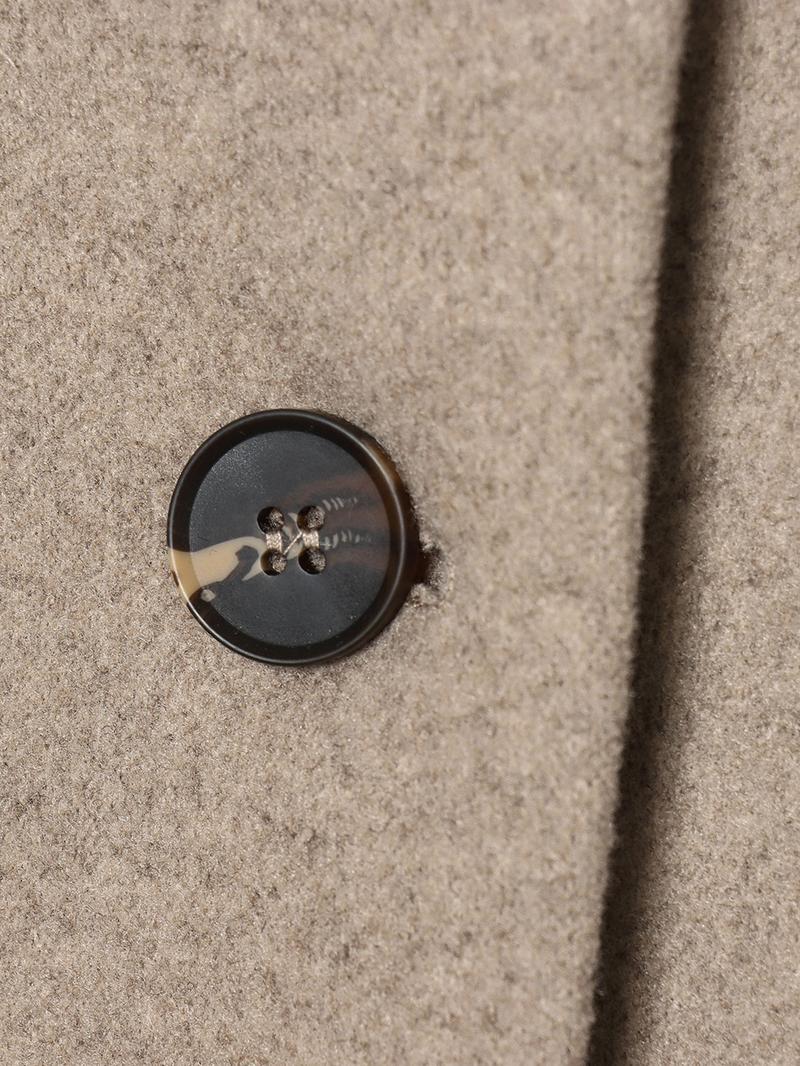 Women's Autumn Winter Stand Collar Wool Blend Jacket, Pure Color Fashion Outerwear, Asymmetrical Button Closure, Casual Lapel Sleeve Coat