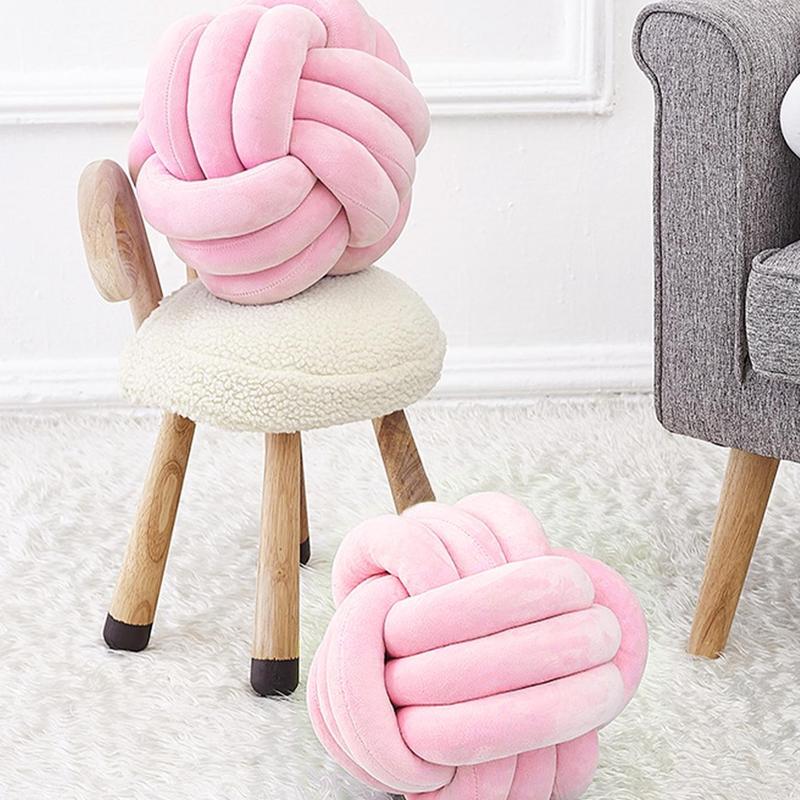 Knot Pillow Ball, 1 Count Geometric Design Throw Pillow, Handmade Crochet Cushion, Christmas Decor Soft Comfortable Supportive Pillow for Home Sofa Bed Decor, Boyfriend Gift, Christmas Gifts, Christmas Decorations, Soft Touch Cushion