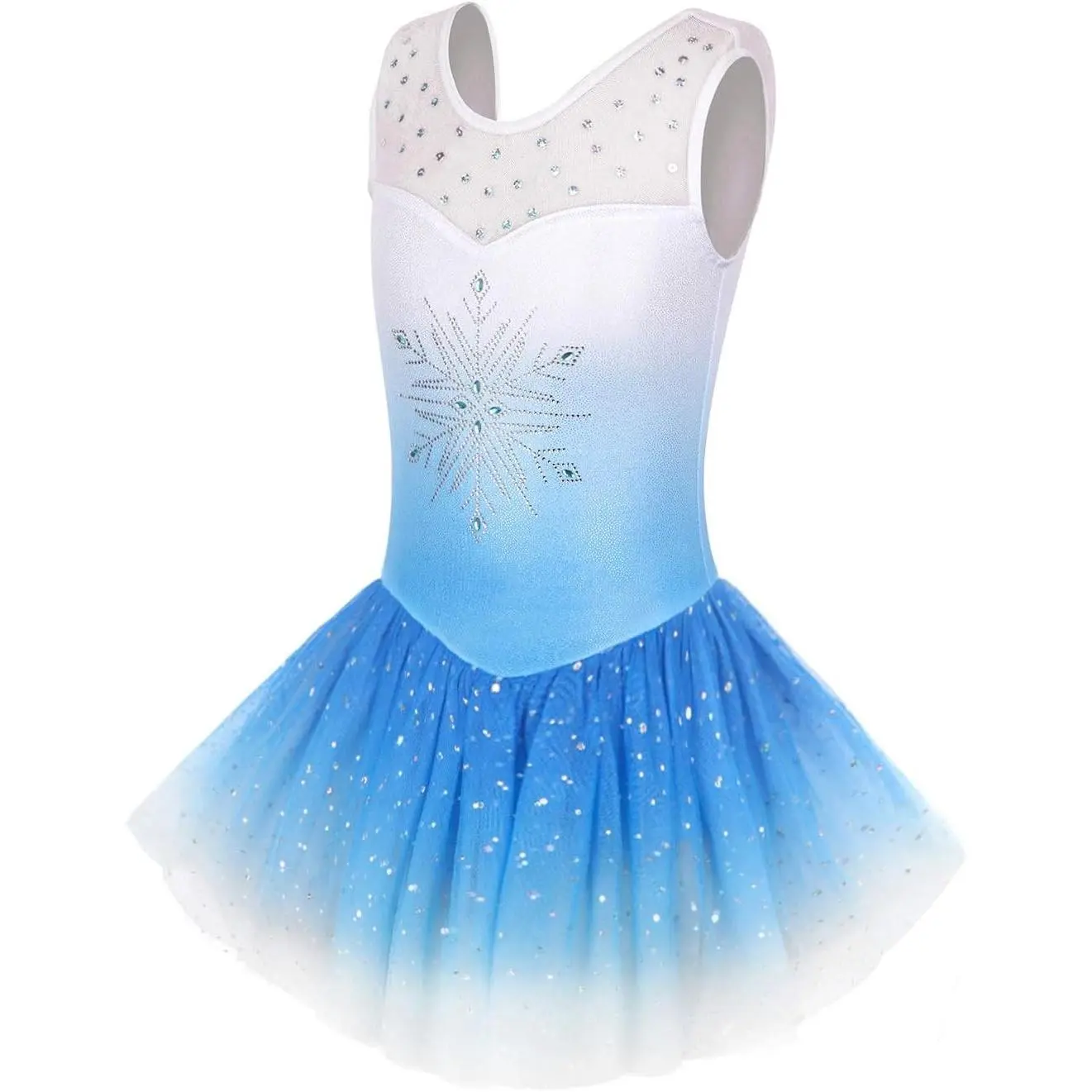 Girls' Sleeveless Sparkly Tutu Skirted Ballet Leotard - Polyester, Stretchy Performance Dance & Gymnastics Outfit for Toddlers (1-10 Years)