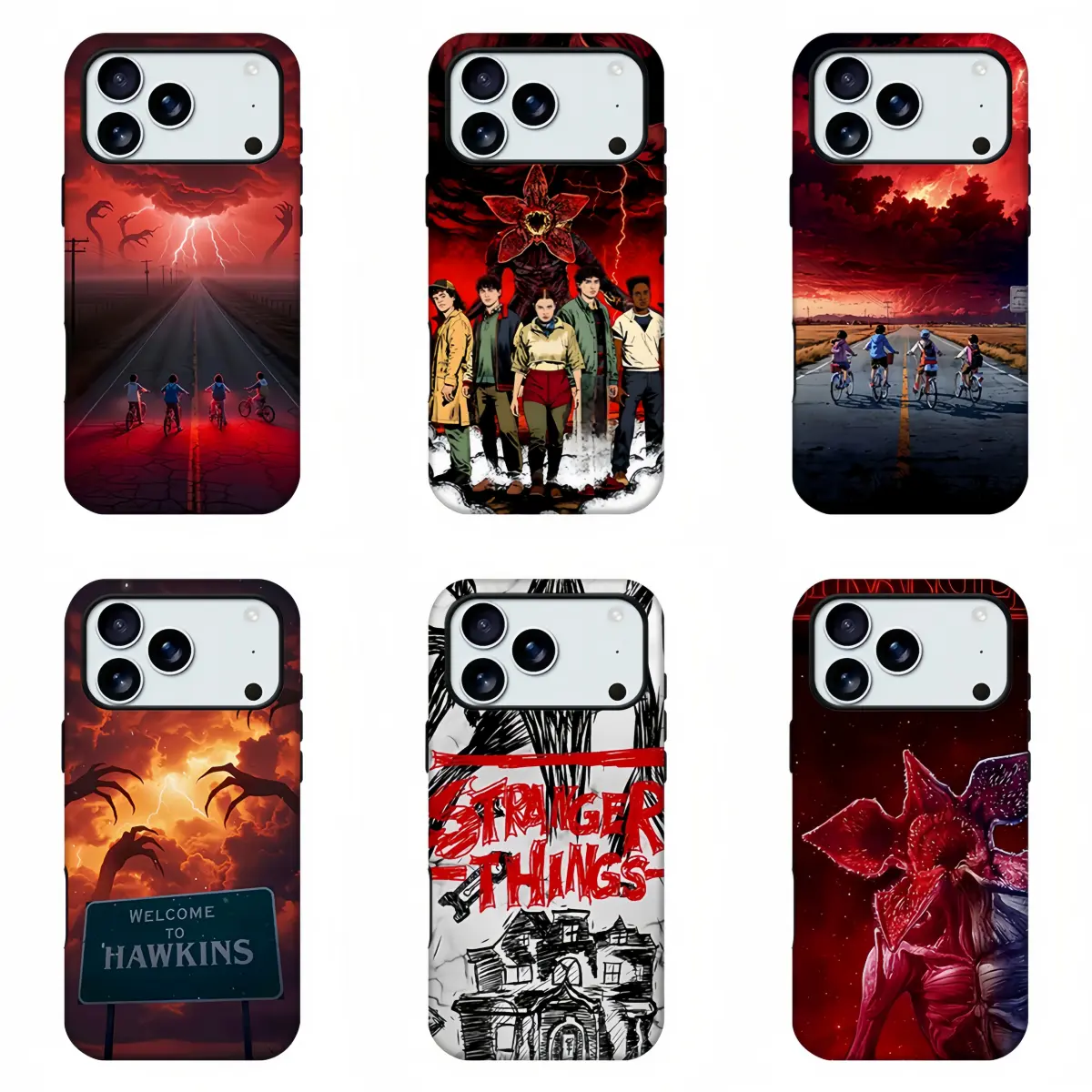Stranger Things Horror TV Series Phone Case,Dark Retro Hawkins Sci-Fi Aesthetic Phone Shell,Demogorgon Eleven Classic Drama Character Print Shockproof Protective Cover For iPhone11 12 13 14 15 16 17 pro max and Samsung.Perfect gift