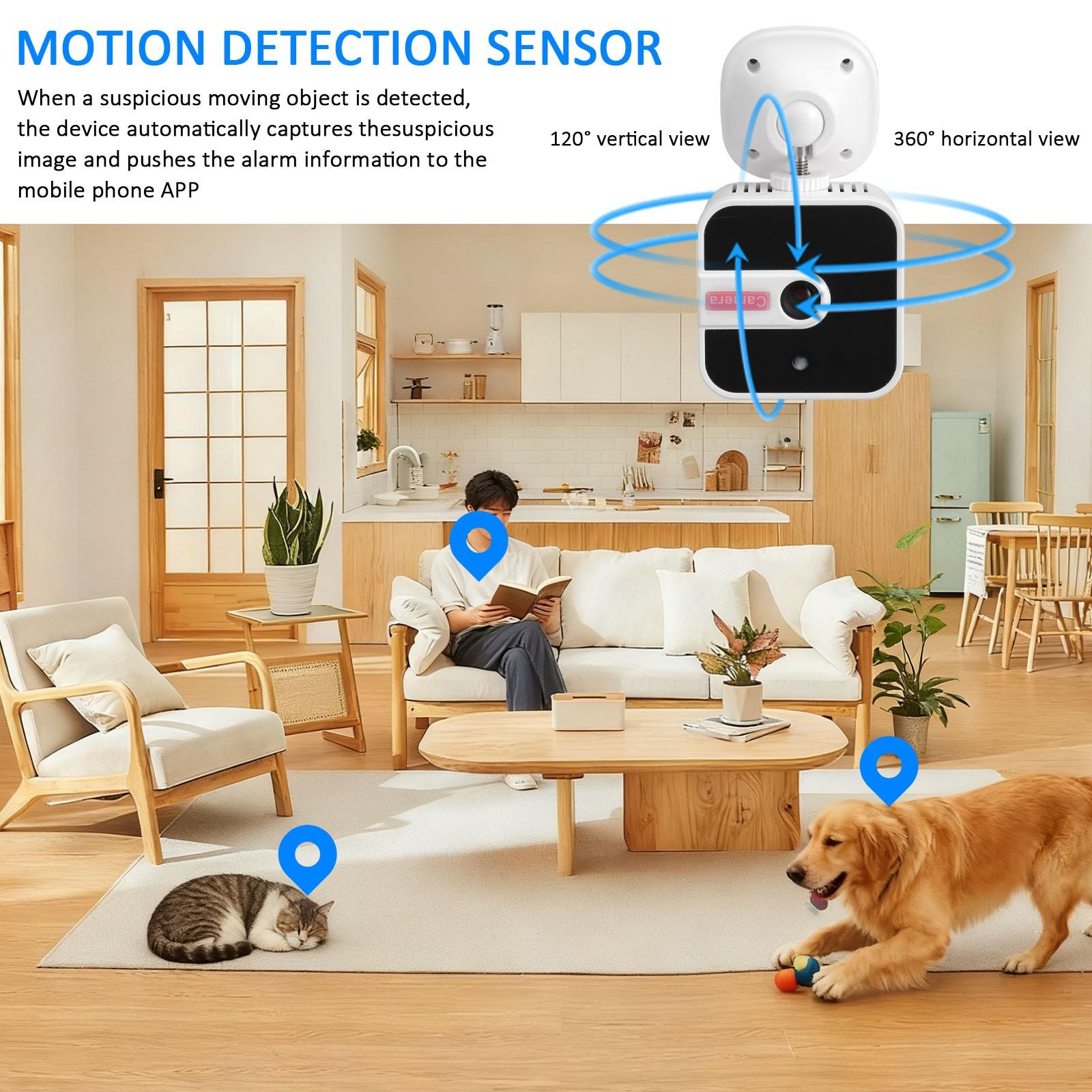 Wireless WiFi Home Security Camera with Night Vision, Motion Tracking, Wall Mount, Mobile App Live View for Indoor Monitoring – Smart Surveillance Camera for Home Security,  24/7 Security Monitoring, App Control, Easy Installation