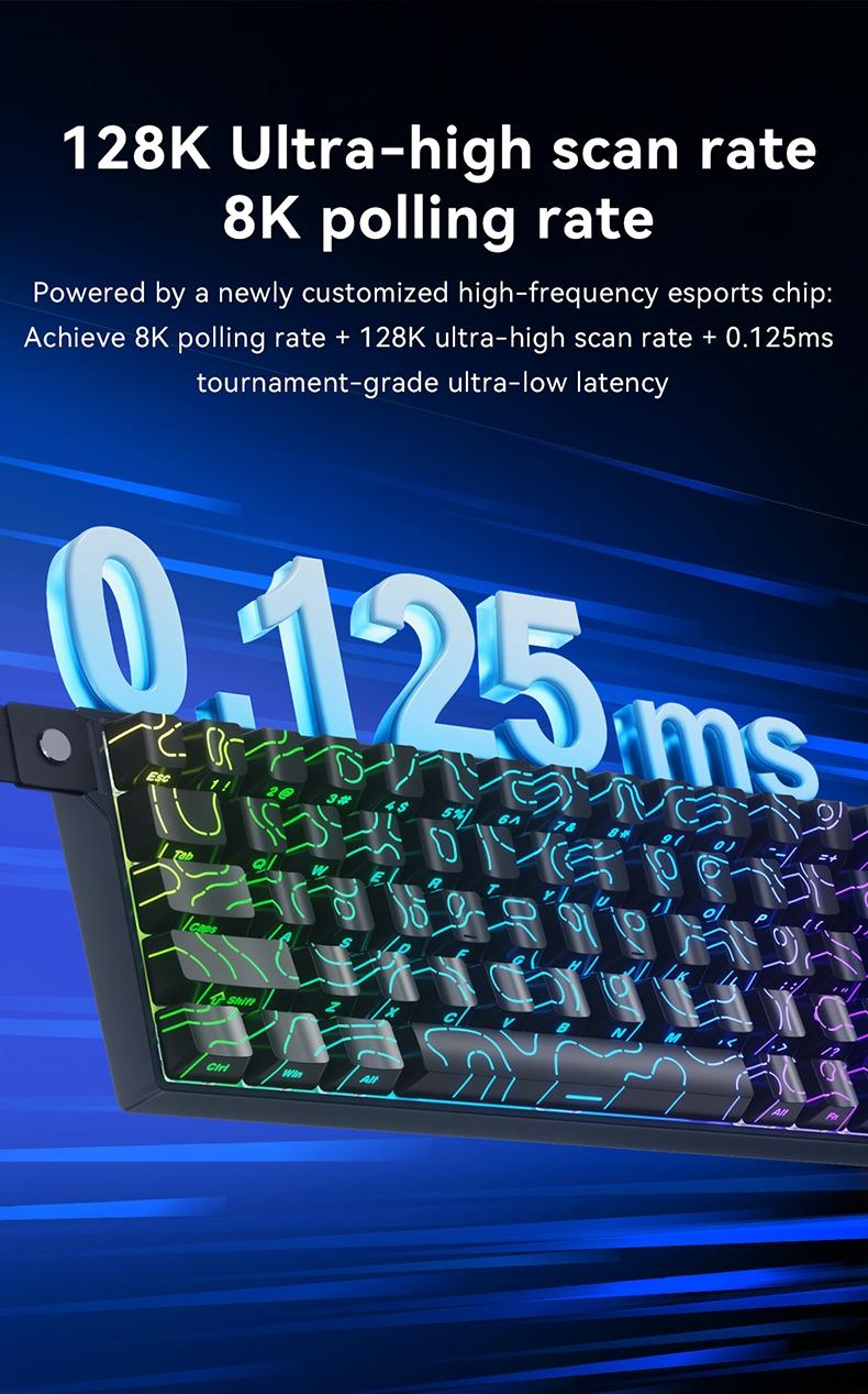 AK680 V2 wired gaming mechanical keyboard AJAZZ e-sports game specific axis ice island switch gaming player computer office compact mechanical keyboard 8K return rate RGB DIY multi scene applicability