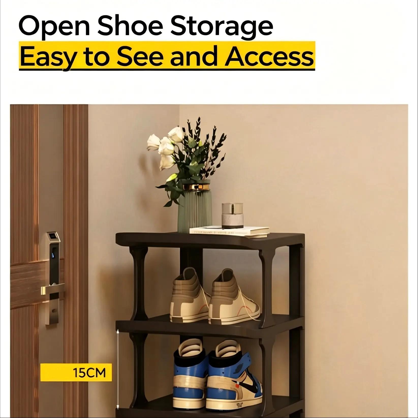 👟 Slim Tall Multifunctional Shoe Rack Shoe Holder for Entryway for Tight Spaces｜9-Tier Stackable Entryway Shoe Storage Organizer for Closet, Corner, Front Door