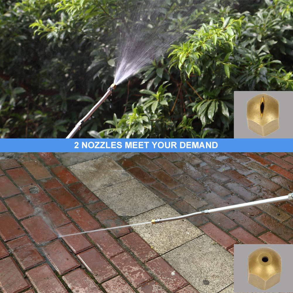 Jet Nozzle Power Washer for Garden Hose, Includes 2 High-Pressure Nozzles and Quick Connectors |   Hydro Jet High Pressure Washer Tools for Car Wash, Patio, Driveway & Outdoor Cleaning