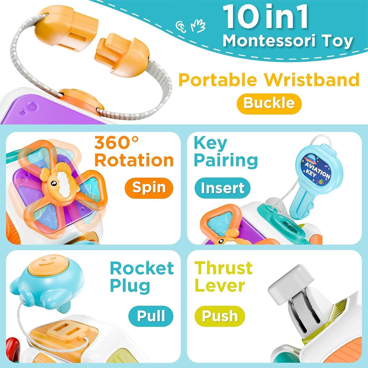 Educational Toys Sensory Busy Ball Practice Skills Educational Toy for Baby, Infant Baby Toysr Skills, Perfect Holiday Gift, Toddlers Travel Birthday Christmas Holiday Festival Gift