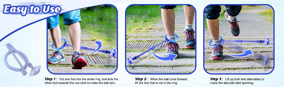 Ankle Skip Ball for Kids - New Upgrades Foldable Flash Wheel Skip It Ball, Outdoor Game Toys for Kids & Adults