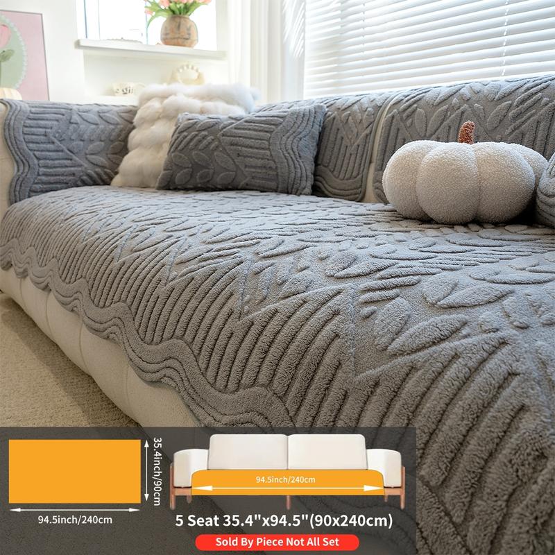 Modern Style Pet-Friendly Sofa Cover, Soft Sofa Protector, Anti-Slip Dustproof Cat Scratch Protection, Cotton Velvet Cushion Pad