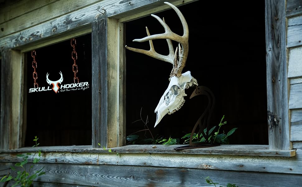 Skull Hooker Little Hooker Trophy Mount - Perfect Kit for Hanging and Mounting Hogs, Aoudad, Alligator, Black Bear Skulls for Display - Available in Graphite Black and Robust Brown