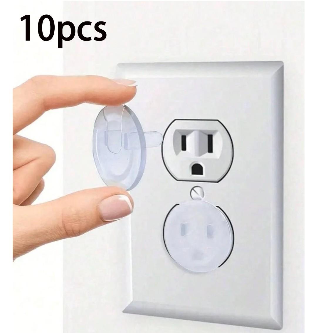 10 Transparent Baby Outlet Covers, Child Safety Electrical Protection Caps, Eu Power Socket Guards, Bathroom Waterproof Plug Protectors