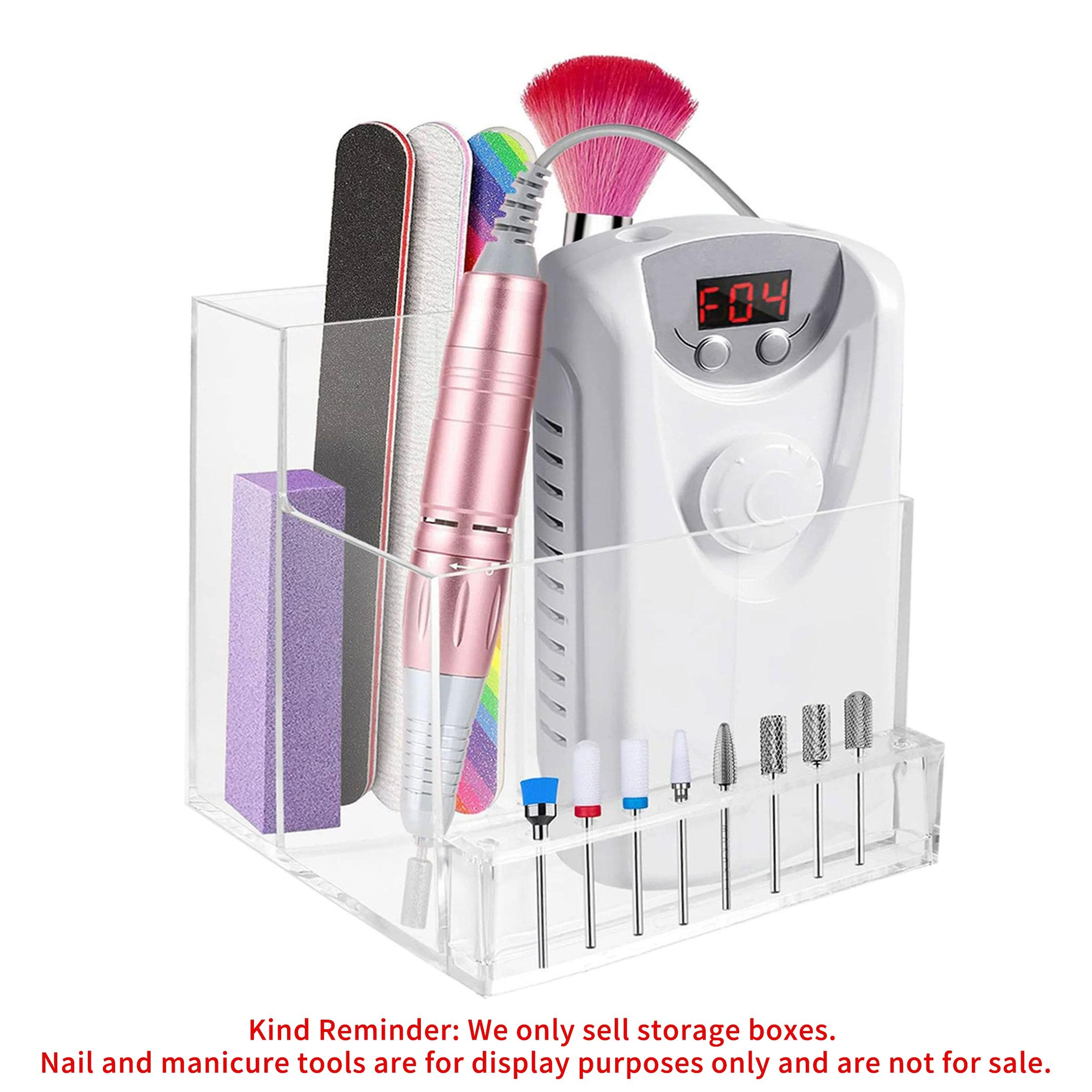 Nail Art Tool Storage Box, Multi-grid Nail Art Tool Organizer, Portable Nail Art Tool Storage Box for Home & Salon Use, Multifunctional Storage Bin