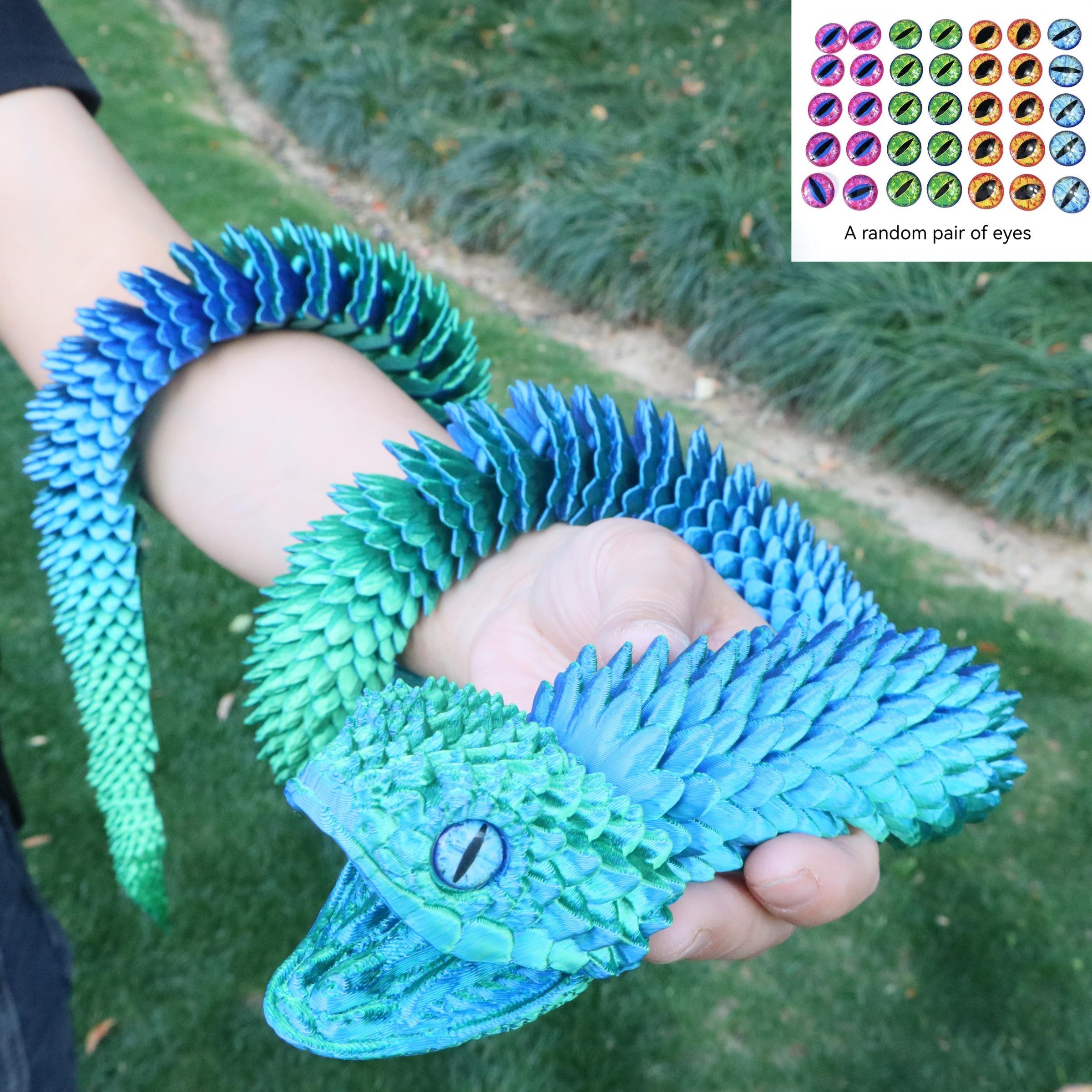 3D Printed Python Model 110cm/43.31inch, Creative Snake Decoration with Realistic Eyes, Home Decor, Creative Modern Decoration, Indoor Outdoor Use, Lifelike Design, Interior Decoration Accessories