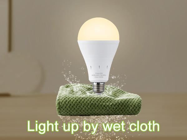 DEBAOBULB 4PK Warm Light E26 120V 9W Rechargeable Battery Operated Emergency LED Lamp Multifunctional Hook Included Home Energy Saving Lighting