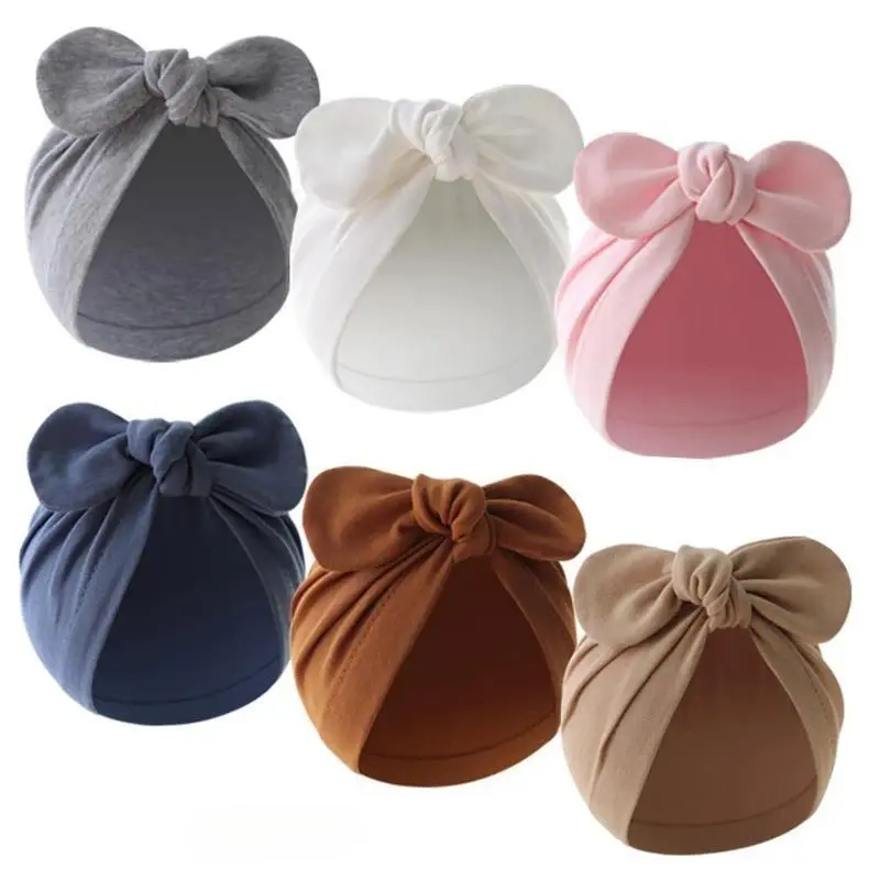 Bow-Adorned Turban-Style Knit Hat - Soft Aesthetic, Stretch Fabric, One Size, Cozy Vibes, Effortless Cute Sports & Outdoor Hat for All-Day Breathable Comfort