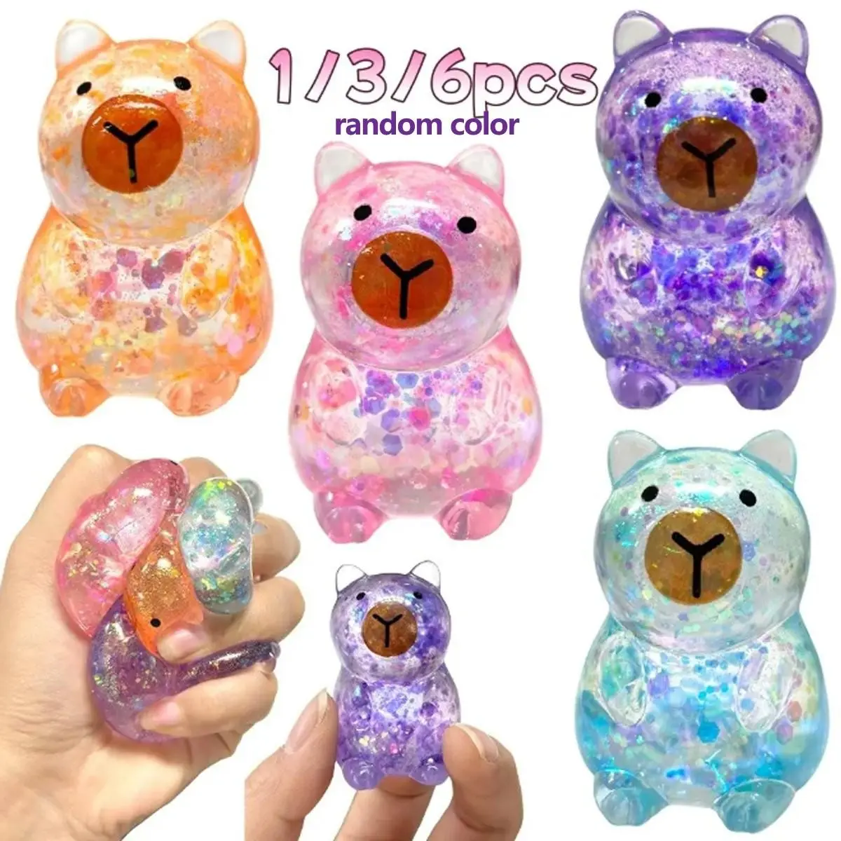 Cute Capybara Squishy Toy, Slow-Rebound Sensory Fidget for Stress Relief, Fun Interactive Gift for Kids and Adults
