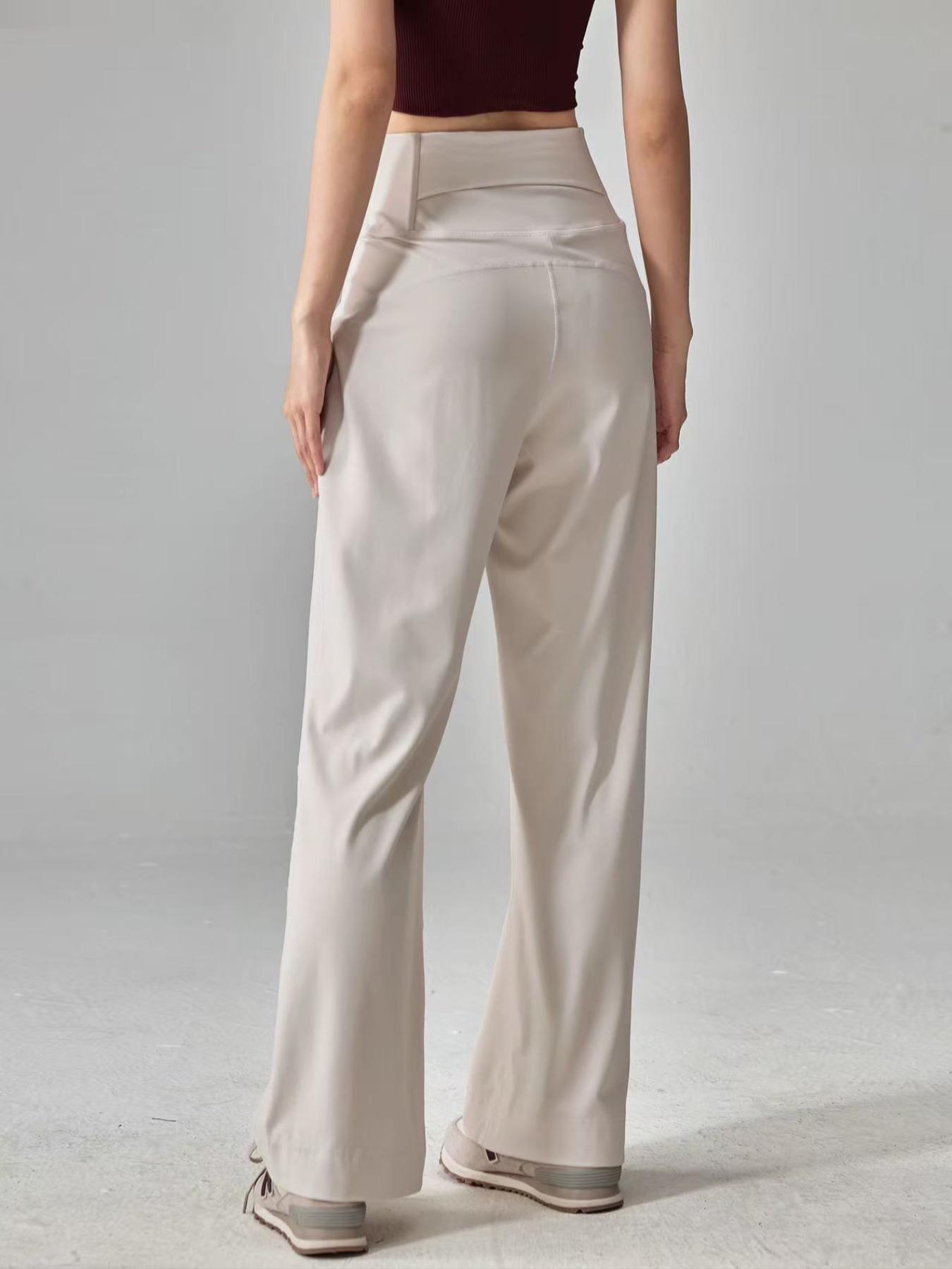 Women's High Waist, Loose Fit Breathable Quick-Dry Running Training Gym Wear, Comfortable Straight Leg Workout Bottoms, Breathable Activewear Bottoms