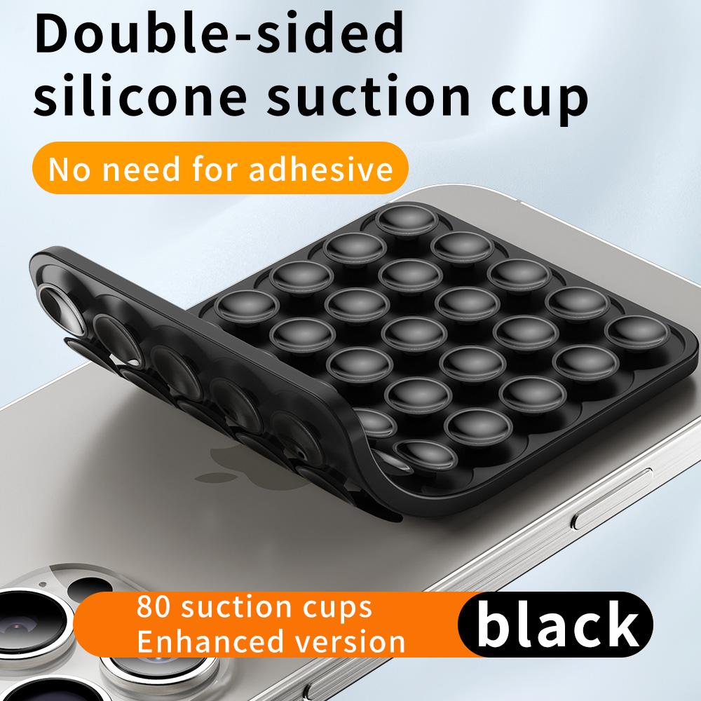 HISTORYOO Silicone Suction Cup Phone Case Mount Sticky Double Sided Phone Grip on Glass Metal Plastic For Phone, For Case, Hands-Free Vacuum Grip Holder for iPhone & Android, Phone Accessory for Selfies and Videos, Removable