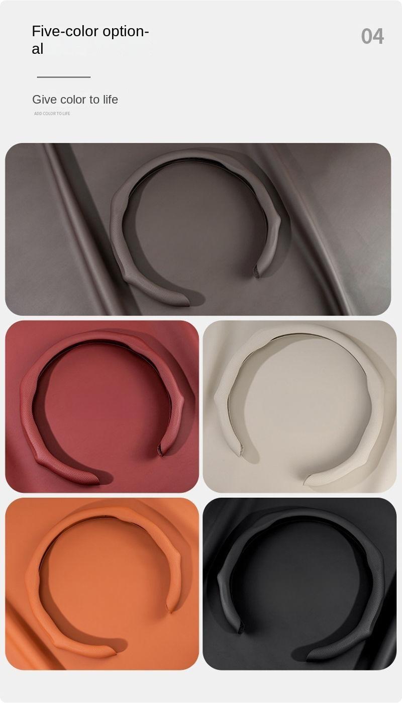 New Car Models Napa Nappa Leather Steering Wheel Cover - Quick Turn, Non-Slip, Breathable, Ultra-Thin, Suitable for Four Seasons