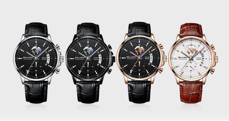 Elegant Men's Watch: Globe Design, 30m Water Resistance, Luminous Dial, Calendar & Chronograph | Stylish for Day & Business | Classic Timepiece