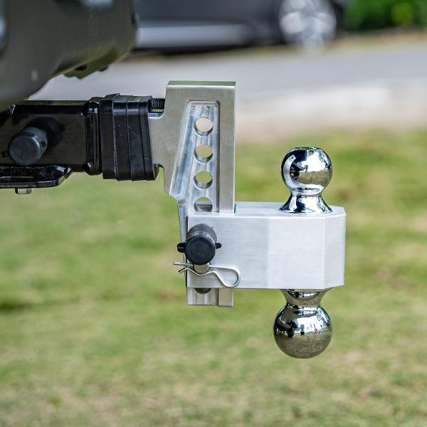 VNN Adjustable Trailer Hitch (6-10) Inch Drop Hitch 2.5 Inch Receiver(key point) Interchangeable 3 Solid Ball Mount 1-7/8", 2", 2-5/16"(18,500 LBS GTW), Heavy Duty Aluminum with Pads and Locking Sets, Silver Visit the VNN Store