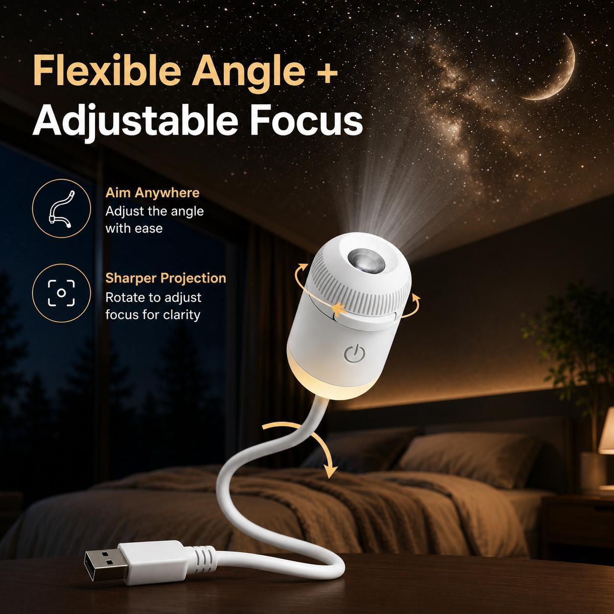 USB Star Sky Projector Lamp, Mini Galaxy Night Light for Bedroom, Romantic Room Decor, Kids Room, Dorm Room & Indoor Space