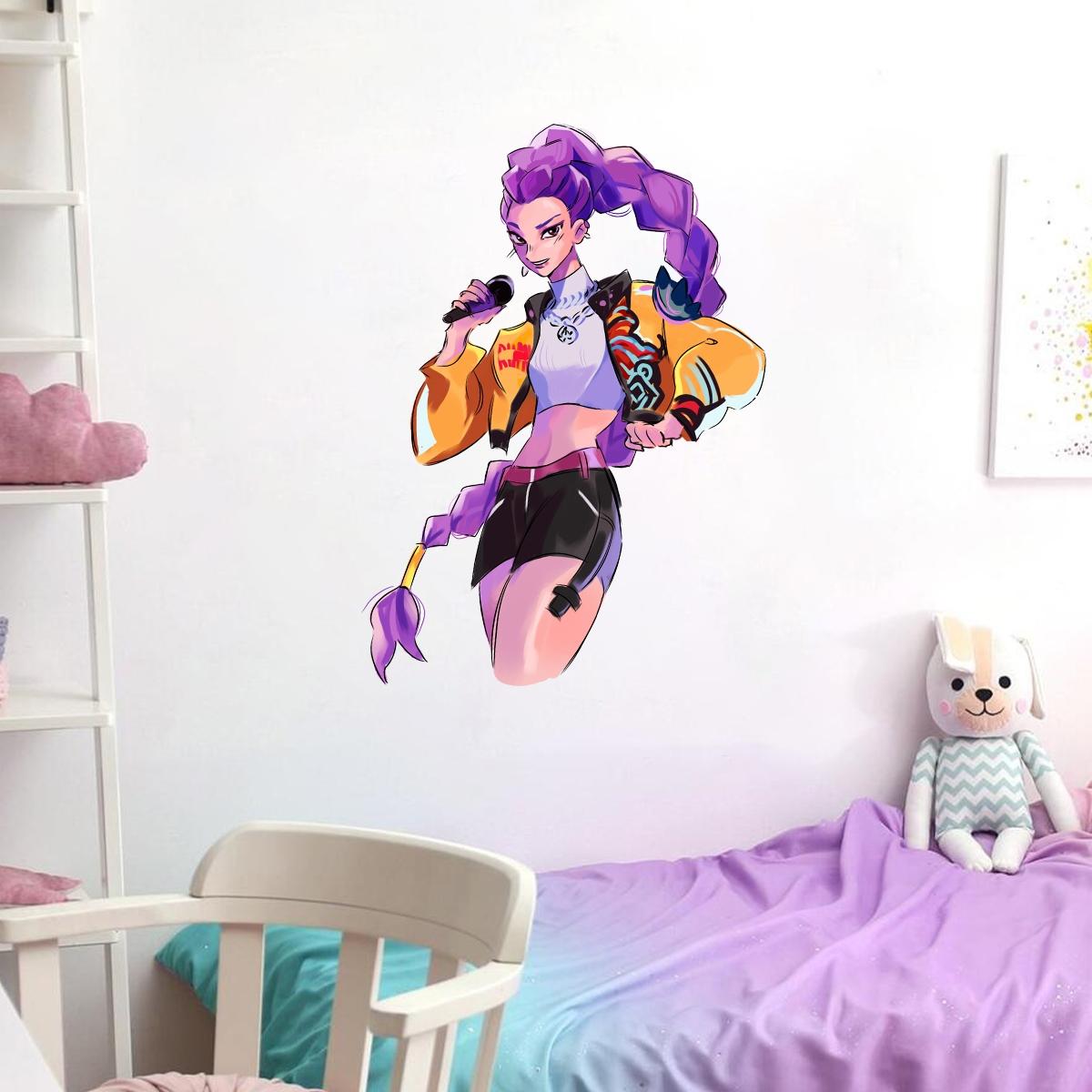 Large Cartoon Wall Sticker, Anime Sticker, Decorative Sticker, Self-Adhesive Door Decal, Multiple Sizes, Indoor Decor for Bedroom, Living Room, Birthday Party Gift