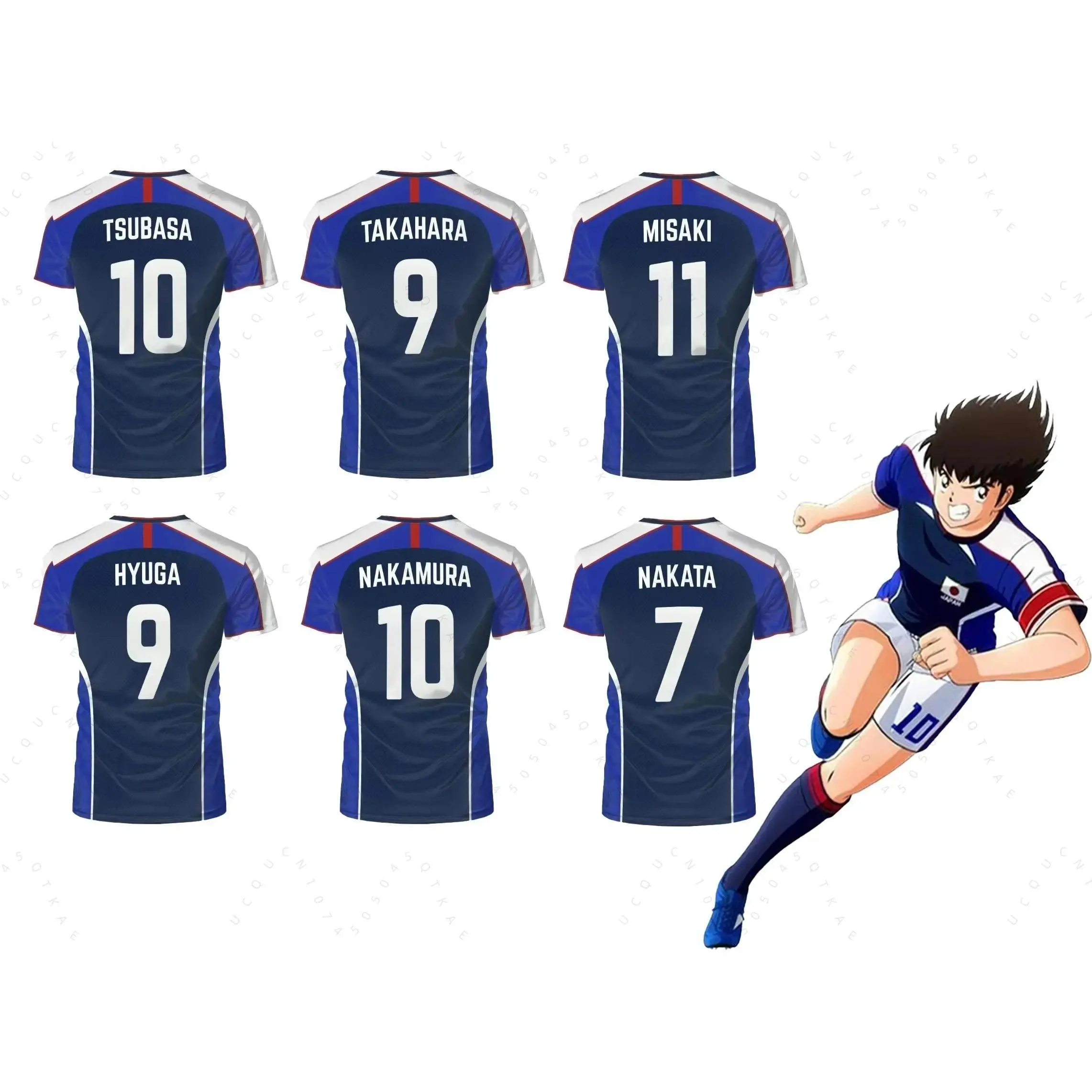 2026 Anime Captain Tsubasa Japanese Flag Jersey Breathable Quick-dry Sports T-shirt For Men And Women Summer Beach Tops Gifts