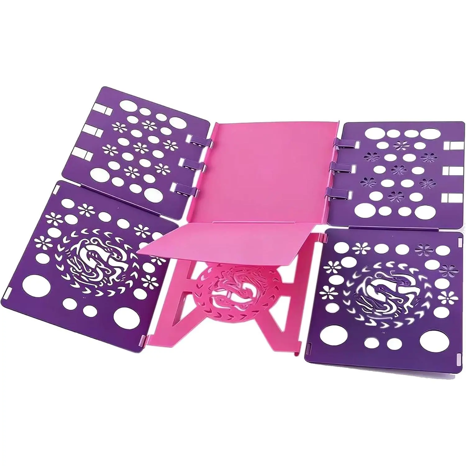 Adult Folding Board Clothes Folder Organizer, Purple and Pink Color-Blocked