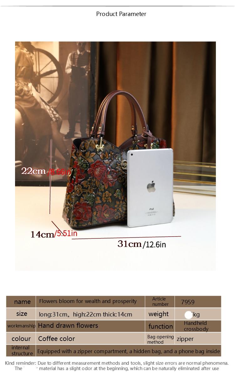 Vintage Commuter Classic Floral Design Handbag, Premium Shoulder Bag for Women, Fashion Crossbody Bag, Stylish and Durable