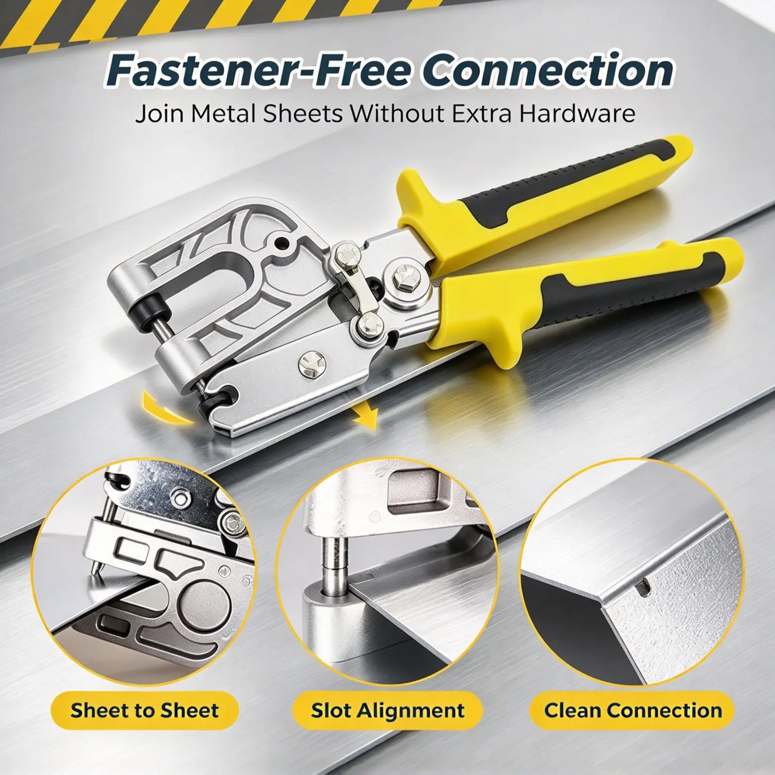 Metal Stud Crimper Heavy Duty Aluminum Alloy Ceiling Punching Pliers Plaster Drywall Tools For Fastening Metal One Handed Operation Hand Tools