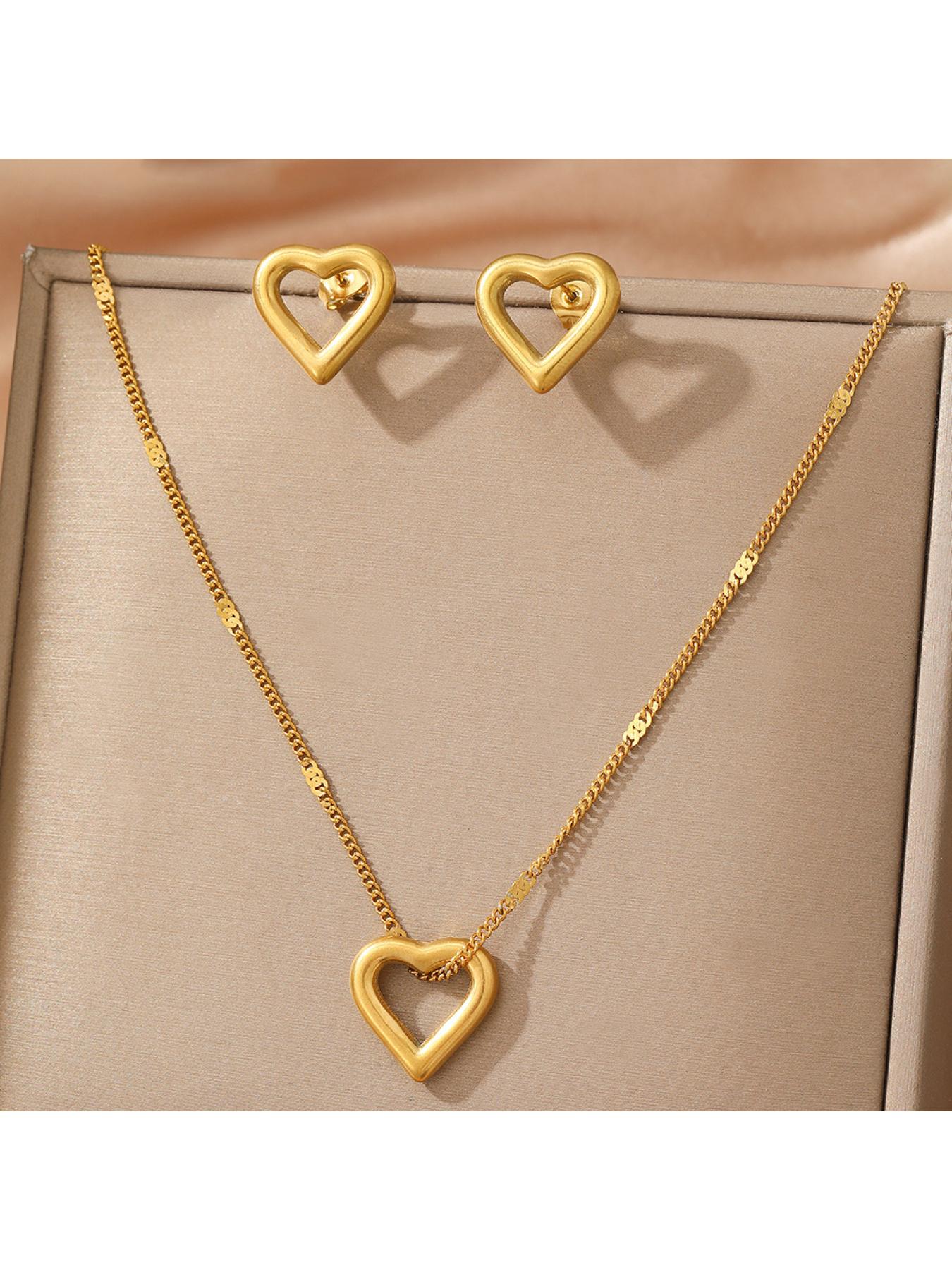 Couple and best friend gift - Stainless steel DIY heart-shaped love pendant set - Non-fading jewelry