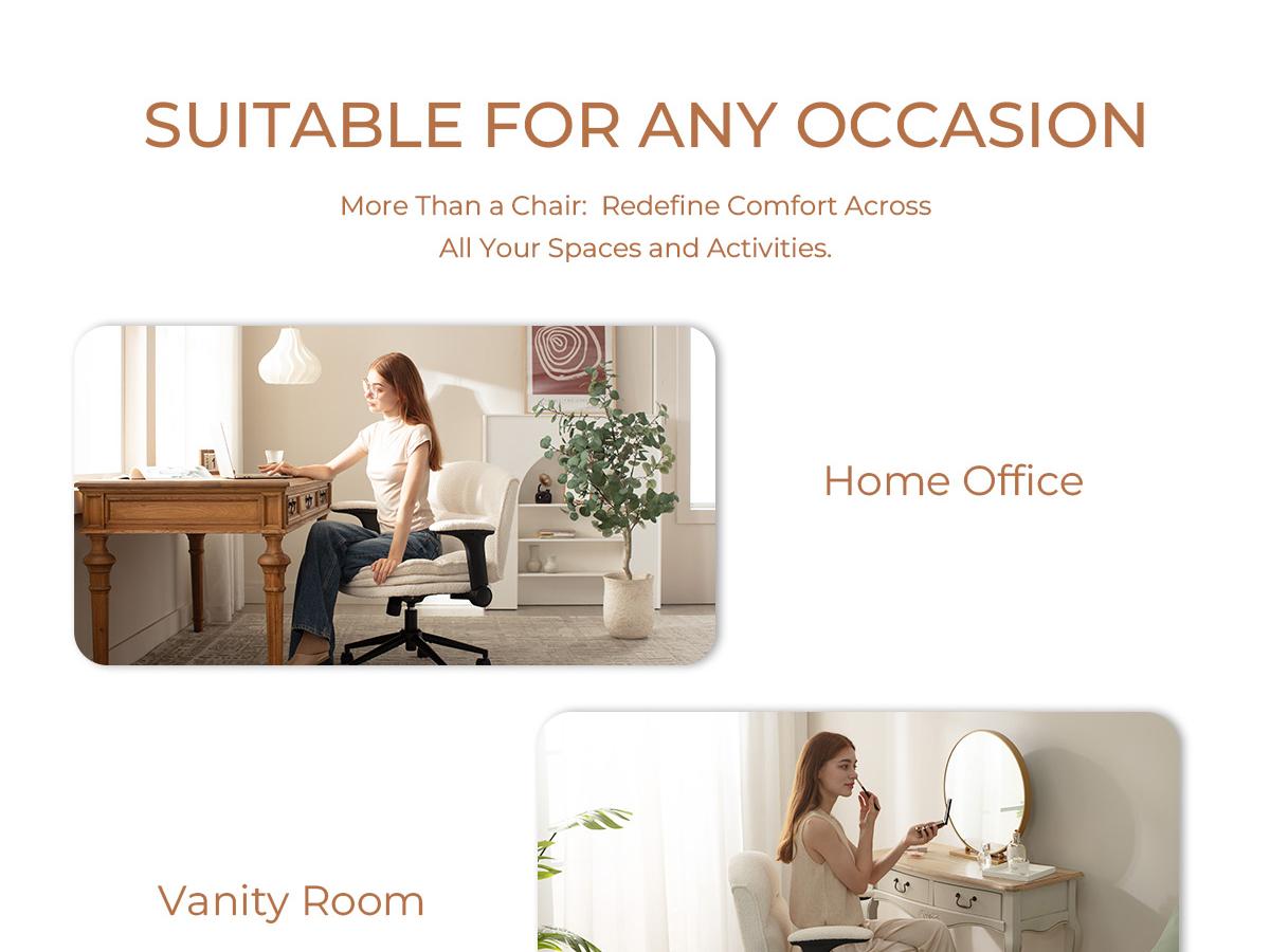 Dowinx Criss Cross Chair with Adjustable Arms and Wheels, Comfort Ergonomic Cross Legged Office Desk Armchair with 3 Layer Cushions, Wide Seat Vanity Chair for Home Office, Living Room, Bedroom Dowinx Criss Cross Chair with Adjustable Arms and Wheels, Comfort Ergonomic Cross Legged Office Desk Armchair with 3 Layer Cushions, Wide Seat Vanity Chair for Home Office, Living Room, Bedroom