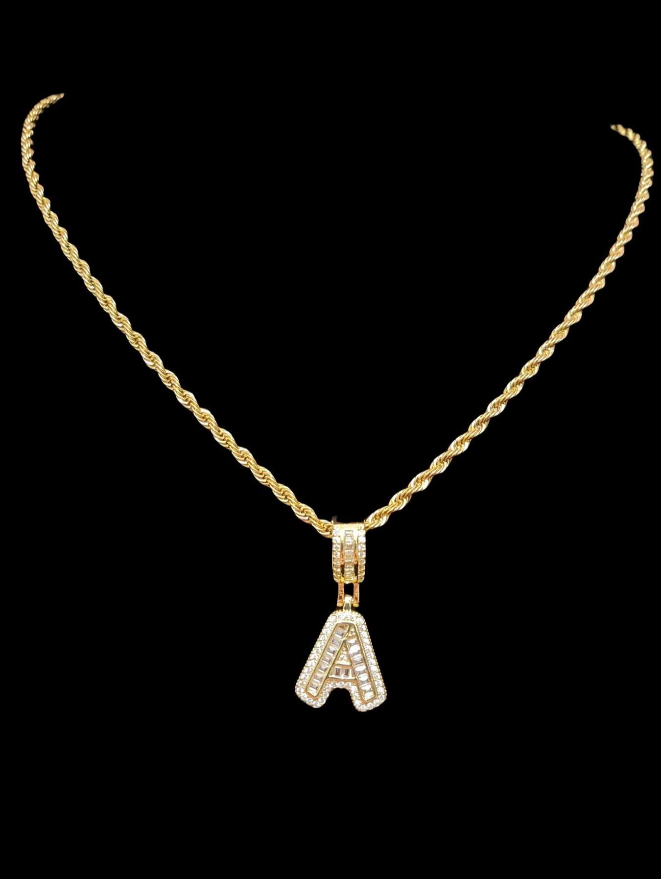 Women's Sparkling Cubic Zirconia Initial Necklace - Personalized Alphabet Letter Pendant, Silver Costume Jewelry, Fashion Birthday Gift, Letter Necklace