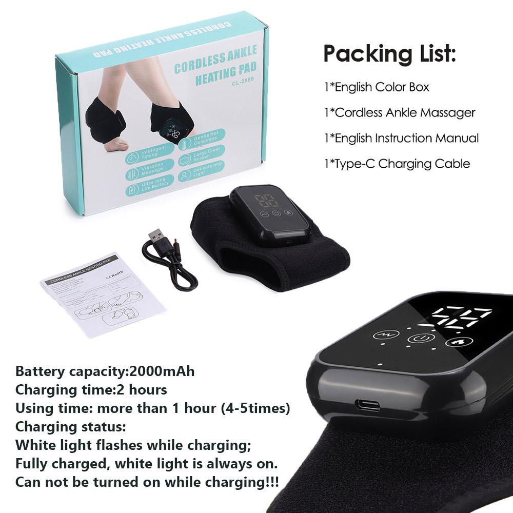 Electric Heated Foot Massager, Wireless Ankle Heating Pad, Portable Foot Warmer, Rechargeable Spa Tool for Men and Women, USB Rechargeable, Usb Rechargeable Massagers (1 Piece or 2 Pieces) detail 9