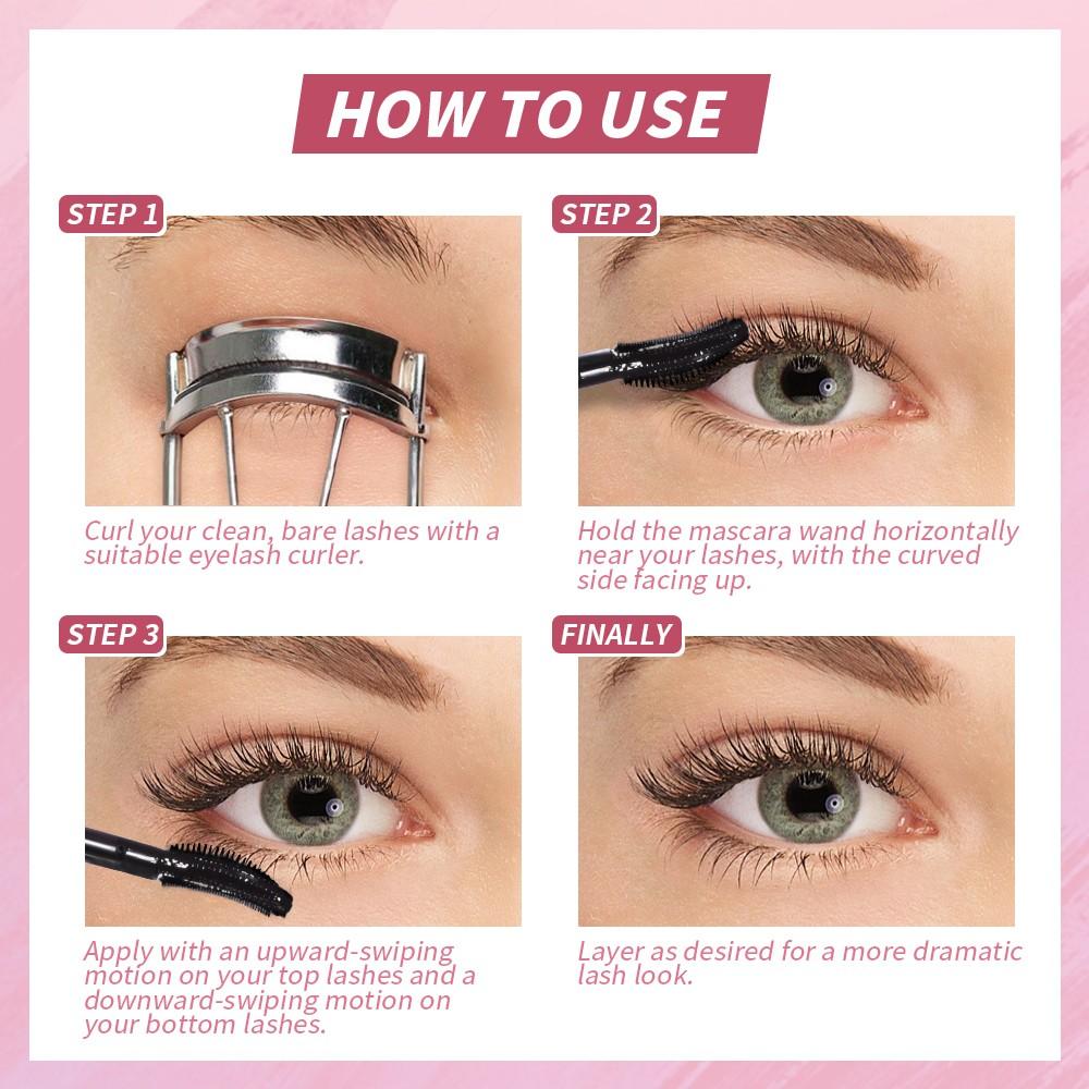 Lengthening Volumizing Mascara, Lightweight Makes Eyelashes Thicker, Enhances, Waterproof Long-Lasting, Black & Brown, Gift for Makeup Lover