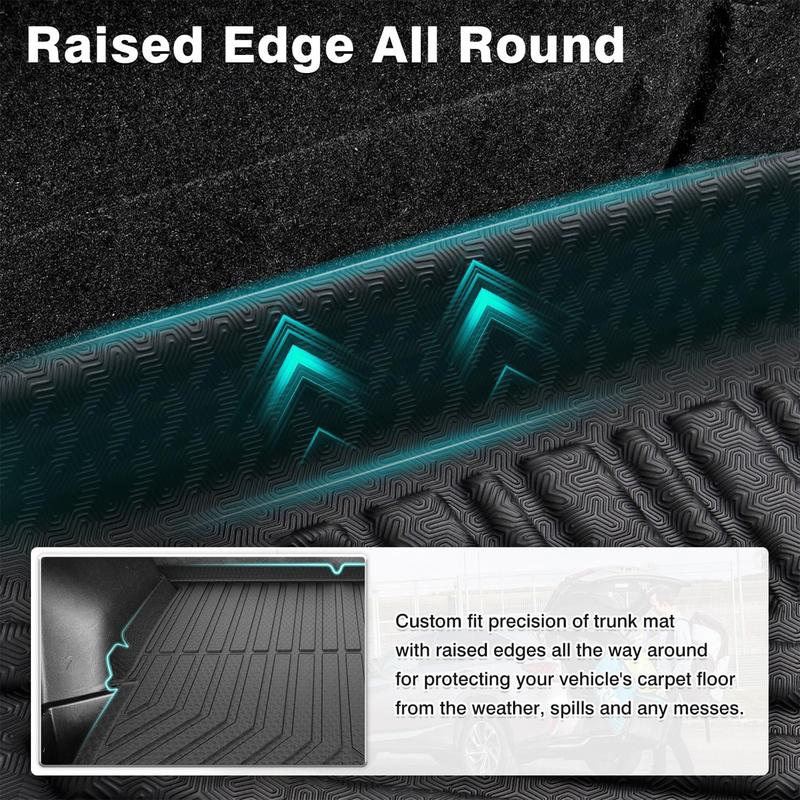 Canvcle Cargo Liner for Chevrolet Chevy Blazer 2019-2026 Trunk Mat TPE Material Non-Slip Debris Trapping Easy Clean Rear Liner Black