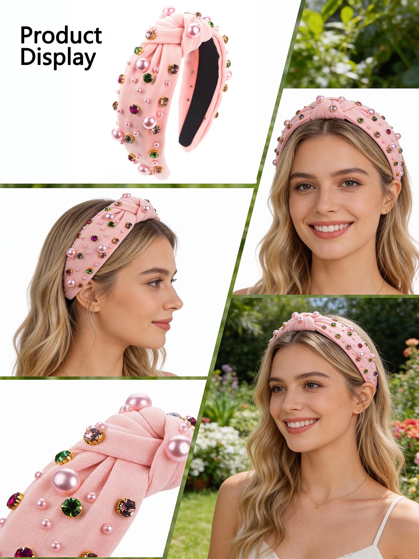 Valentine's Day gift 1pc women's sweet headband, elegant pearl hair accessory, suitable for Valentine's Day gifts, Mother's Day gifts, sweet pressed hair headband, afternoon tea, parties, vacation trips, daily leisure hair accessories