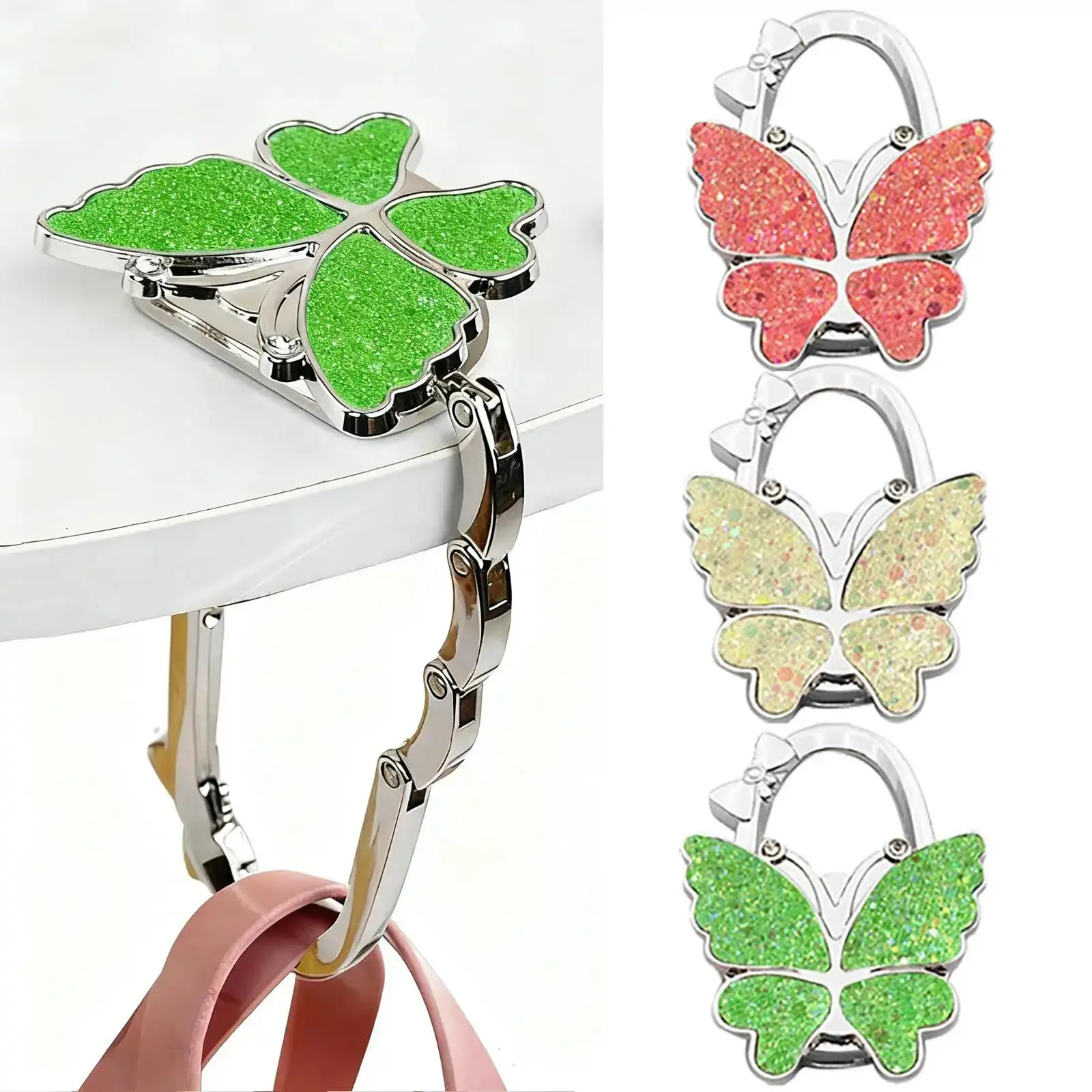 Butterfly Foldable Handbag Hanger,Folding Purse Table Hook Holder,Foldable Purse Hook,Purse Holder Stand for Table
