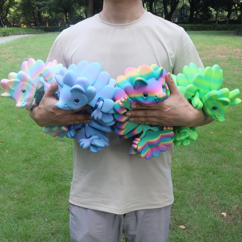 3D Printed Hedgehog Figurine Set, 3-Piece Design, Ideal for Collectors & Decorations, Vibrant Colors, Perfect Gift for Animal Lovers