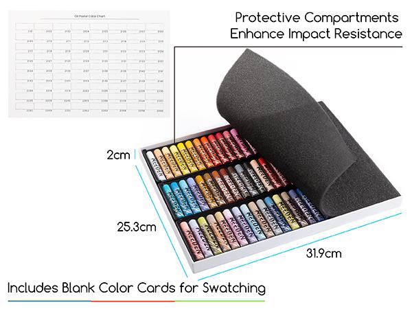 MEEDEN Soft Oil Pastels Set: 48 Colors with Extra 4 White Oil Pastels for Artists Beginners- Vibrant Oil Pastel Crayons for Art Painting, Blending, Layering