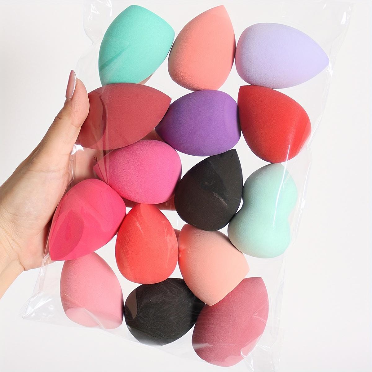 9 pieces of random color and shape beauty sponge, foundation mixed sponge set, suitable for liquids, creams and powders, free of latex dual-purpose wet and dry makeup puffs, suitable for all skin types