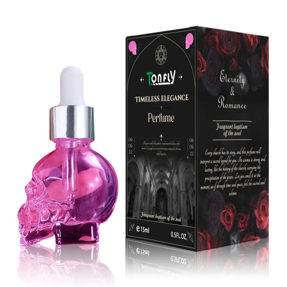 Pink Women's Skull Design Perfume Oil, Long Lasting Fragrance for Women, Fragrance for Daily Use, Perfume for Women, Cosmetic Gift for Girls, Halloween, High Quality Fragrance