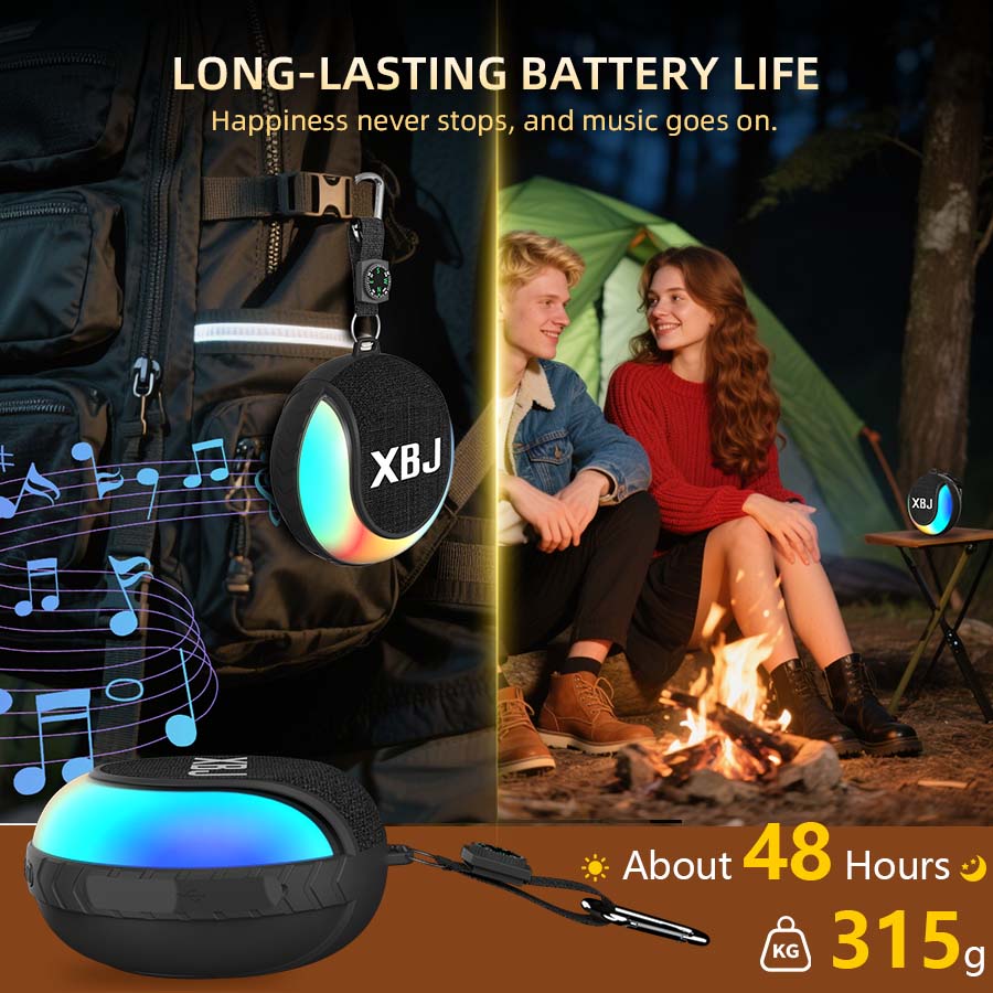 XBJ Mini Outdoor Bluetooth  Speaker With LED Lights X7 Waterproof with a compass and emergency charging function, Hands-Free Speakerphone Portable  -  Outdoor Ideal Gift for  Travel Audio Subwoofer Speakers Birthday Gift Christmas Gift