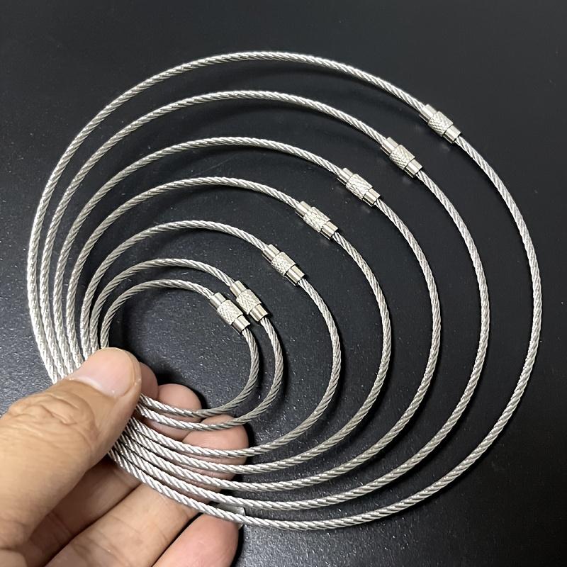 20counts Stainless Steel Keychain Ring, Heavy-Duty Metal Keychain Cable, Large Key Ring Holder for Outdoor Camping, Multi-Purpose Keychain Accessories，Christmas gift