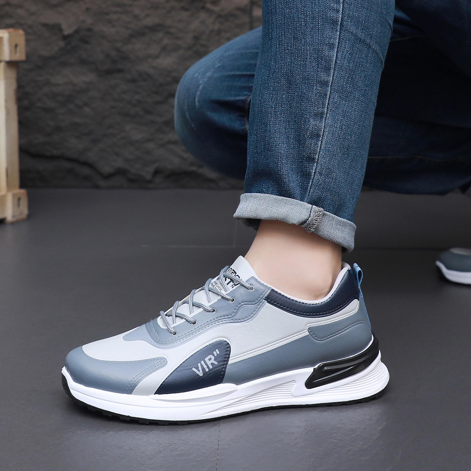 Men's casual sports shoes with breathable and comfortable mesh and splicing design, thick sole for lightweight support, multiple colors to choose from, suitable for daily commuting, outdoor leisure, running, fitness, hiking and other sports scenes