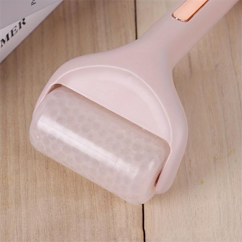 1pc Facial Ice Roller, Cold Compress, Massage Treatment, Auxiliary Beauty Roller - Cooling Pink ABS Handheld Massager for Firming and Surface Cleansing - Reduces The Signs of Aging, Facial Care Tool
