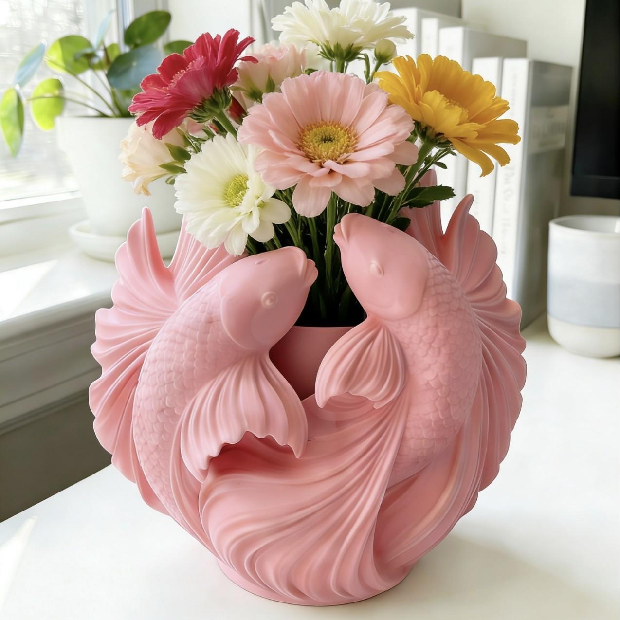 Fish-Shaped Desktop Organizer Box, 3D Printed, Ideal for Pens, Pencils, Brushes, Office Supplies, Creative Storage Solution